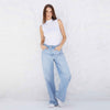 Regata Canelada Viscose Gola Alta Feminina - Branco