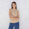 Regata Canelada Viscose Gola Alta Feminina - Khaki