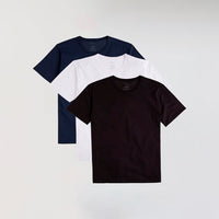 Kit Camiseta Algodão Pima Masculino | Life T-Shirt - Branco Preto Marinho