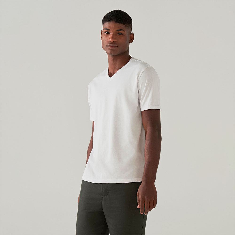 Kit Camiseta Algodão Pima V Masculino | Life T-Shirt - Branco