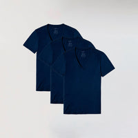 Kit Camiseta Algodão Pima V Feminino | Life T-Shirt - Azul Marinho